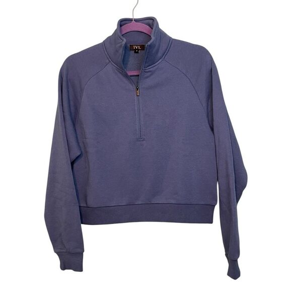 IVL Collective 1/2 Zip Pullover Sweatshirt Blue Fleece S - Picture 1 of 5